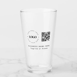 Custom Business Company Logo QR Code Minimalist Glass