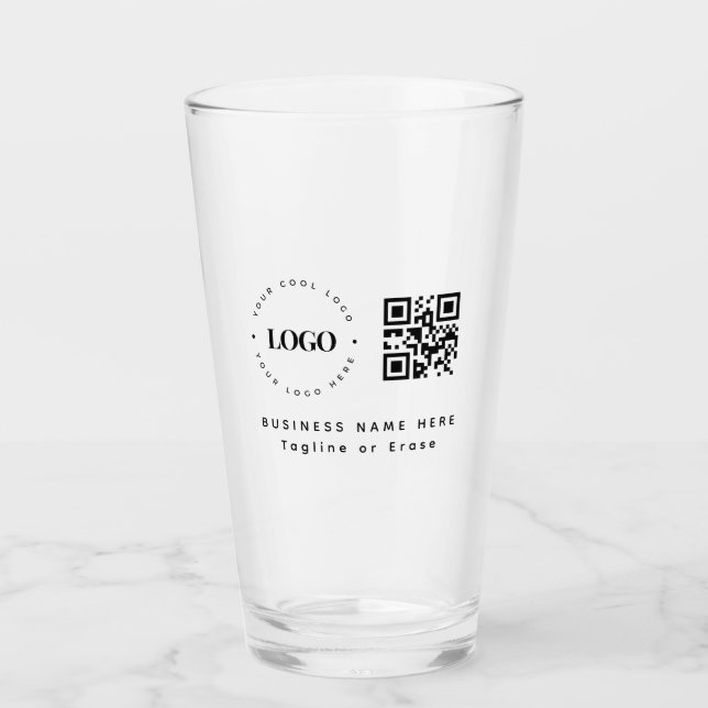 Custom Business Company Logo QR Code Minimalist  Glass (Front)