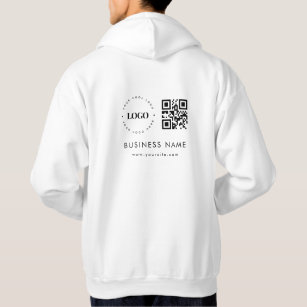 Custom Business Company Logo QR Code Scan & Text  Hoodie