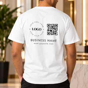Custom Business Company Logo QR Code Scan & Text T-Shirt