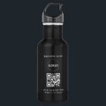 Custom Business Company Logo QR Code & Text Simple 532 Ml Water Bottle<br><div class="desc">Promote your business with this elegant water bottle,  featuring custom logo & text. Easily add your logo by clicking on the "personalize" option.</div>