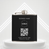 Custom Business Company Logo QR Code & Text Simple