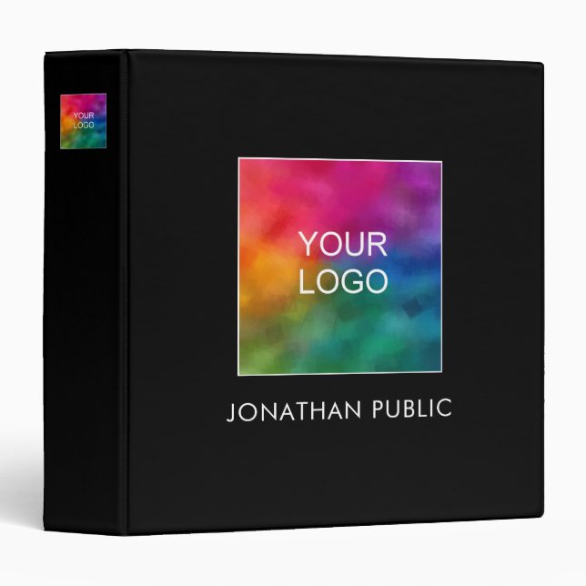 Custom Business Company Logo Text Template Binder (Front/Spine)
