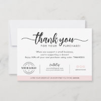 Custom Business Company Logo Thank You Blush Pink
