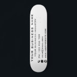 Custom Business Company Skateboard Promotional<br><div class="desc">Business Company Promotional Personalized - Modern Text - Name Professional or Personal Customizable Gift - Add Your Business Name - Company / Business Sector - Industry / Phone / E-mail / Website - Contact Information - Choose / Add Your Favourite Background and Text / Font / Colours - Resize and...</div>