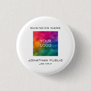 Custom Business Corporate Company Logo Text Round 1 Inch Round Button