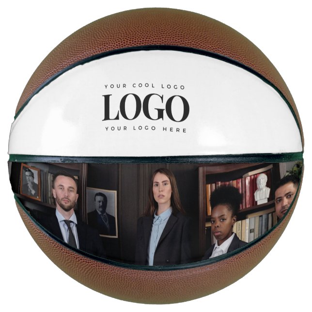 Custom Business Corporate Logo Photo Personalized Basketball (Front)