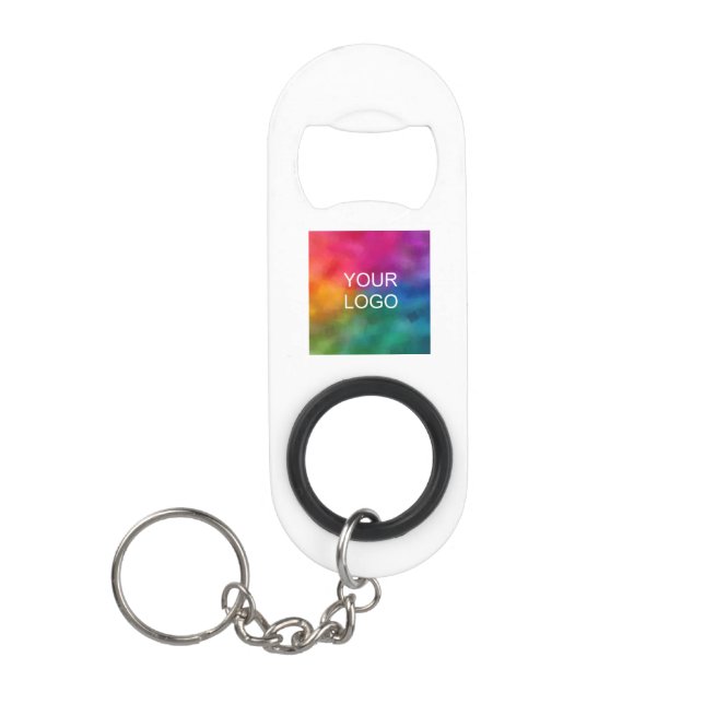 Custom Business Corporate Logo QR Code Template Keychain Bottle Opener (Front)