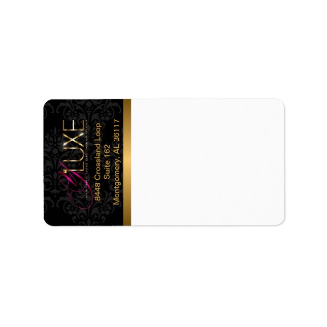 Custom Business Damask Address Labels (Front)