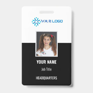 Custom Business Employee Badge ID Photo & Logo