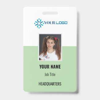 Custom Business Employee Badge ID | Photo & Logo
