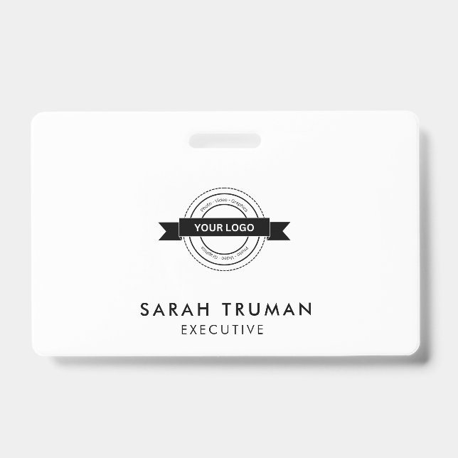 Custom Business Employee Card Minimalist & Modern  Badge (Front)