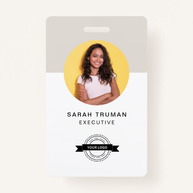 Custom Business Employee Card Minimalist & Modern Badge (Front)