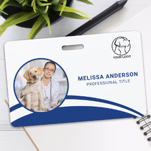 Custom Business Employee Photo Bar Code Logo Name  Badge
