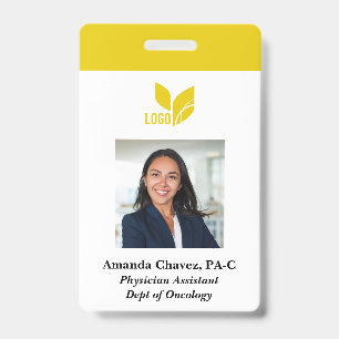 Custom Business Employee Photo Name Badge