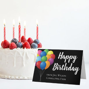 Custom Business Happy Birthday Balloons Corporate Card
