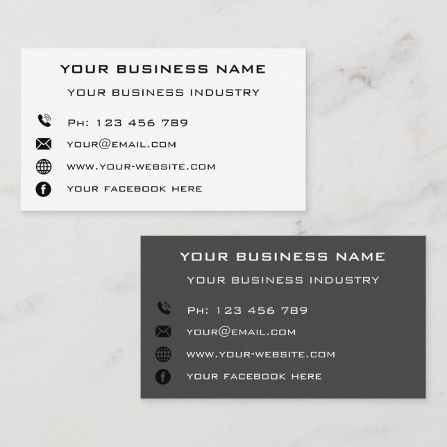 Custom Business Info Personalized Your Company Calling Card (Front/Back)