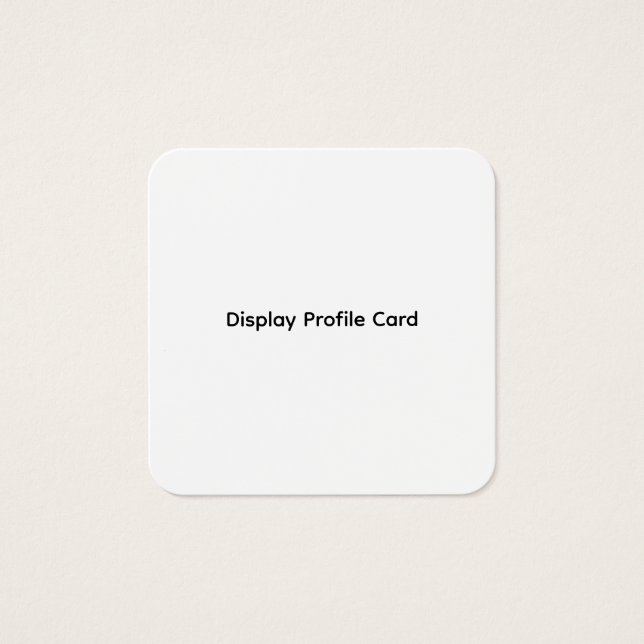 Custom Business Information Display Profile Card (Front)