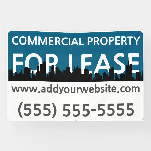 Custom Business Leasing Yard Sign Blue (Horizontal)