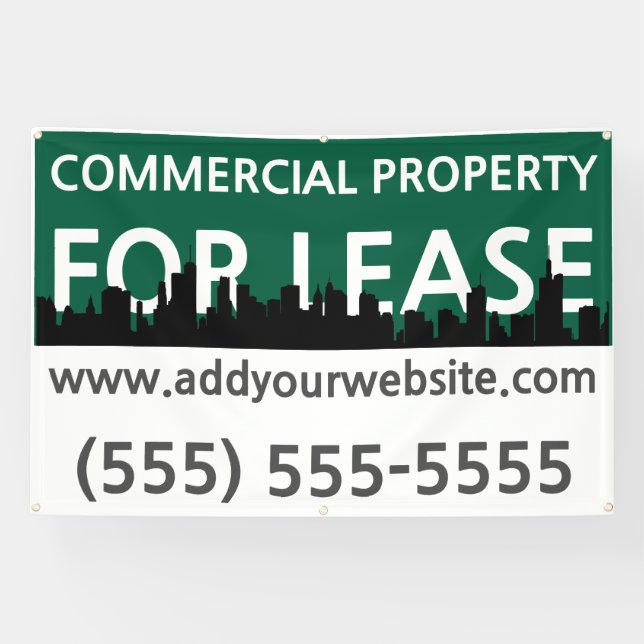 Custom Business Leasing Yard Sign Green (Horizontal)