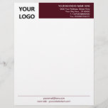 Custom Business Letterhead Design Your Own<br><div class="desc">Custom Colours and Font - Personalized Modern Design Business Letterhead with Logo - Add Your Logo - Image or QR Code / Business Name - Company / Address - Contact Information / more - Resize and move or remove and add elements / image with Customization tool. Choose Your Elemant and...</div>