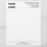 Custom Business Letterhead with Company Logo<br><div class="desc">Custom Colours and Font - Personalized Your Business Office Letterhead with Logo - Add Your Logo - Image / Business Name - Company / Address - Contact Information - Resize and move or remove and add elements / image with customization tool. Choose colours / font / size !</div>