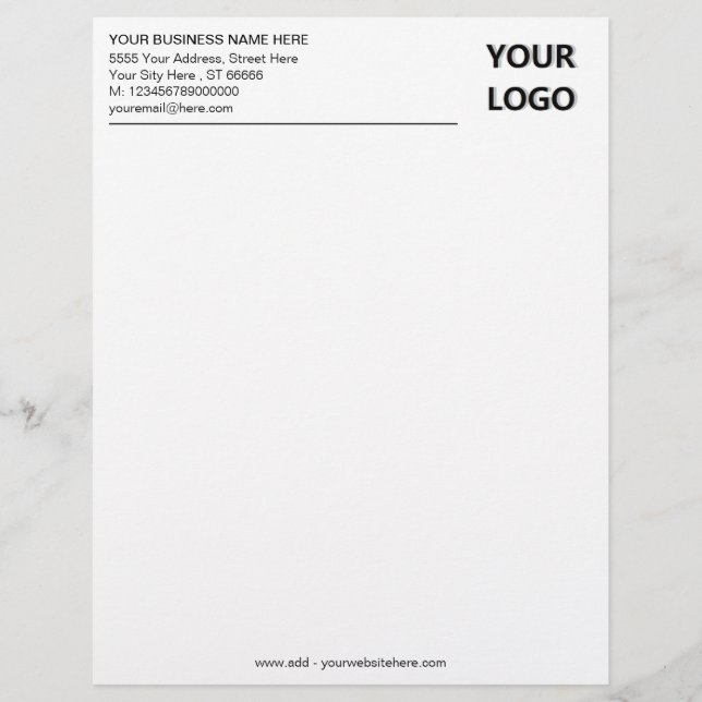 Custom Business Letterhead with Logo (Front)