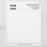 Custom Business Letterhead with Logo and QR Code<br><div class="desc">Custom Colours and Font - Your Business Office Letterhead with Logo and QR Code (back side) - Add Your Logo - Image and QR Code / Business Name - Company / Address - Contact Information / more - Resize and move or remove and add elements / image with Customization tool....</div>