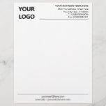 Custom Business Letterhead with Logo Name Info<br><div class="desc">Custom Font and Colours - Your Simple Personalized Office Business Letterhead with Logo - Add Your Logo - Image - Photo / Name - Company / Address - Contact Information / more. Choose / add text colour- size and font - Resize and move or remove and add elements / image...</div>