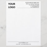 Custom Business Letterhead with Logo Text Info<br><div class="desc">Simple Personalized Your Business Office Letterhead with Logo - Add Your Logo - Image / Business Name - Company / Address - Contact Information - Resize and move or remove and add elements / image with Customization tool. Choose font / size / colour ! Good Luck - Be Happy -...</div>