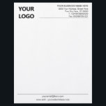 Custom Business Letterhead with Logo Text Info<br><div class="desc">Simple Personalized Your Business Office Letterhead with Logo - Add Your Logo - Image / Business Name - Company / Address - Contact Information - Resize and move or remove and add elements / image with Customization tool. Choose font / size / colour ! Good Luck - Be Happy -...</div>