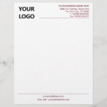 Custom Business Letterhead with Logo Text Info<br><div class="desc">Custom Colours and Font - Simple Personalized Your Modern Business Office Letterhead with Logo - Choose / add your favourite elements and text colours / font and size ! Resize and move or remove and add elements - Image / text with customization tool ! Add Your Logo - Image -...</div>