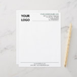 Custom Business Letterhead with Logo - Your Colour<br><div class="desc">Your Colours and Font - Simple Personalized Modern Design Business Office Letterhead with Logo - Add Your Logo - Image / Business Name - Company / Address - Contact Information - Resize and move or remove and add elements / image with Customization tool. Choose Your Text Colour / Font /...</div>