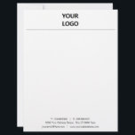Custom Business Letterhead with Your Own Design<br><div class="desc">Custom Fonts and Colours - Simple Personalized Business Letterhead with Company Logo - Add Your Logo - Imane or QR Code - Photo / Address / Contact Information / or other info / text - Resize and move or remove and add elements / text with Customization tool. Choose your colours...</div>