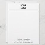 Custom Business Letterhead with Your Own Design<br><div class="desc">Custom Fonts and Colours - Simple Personalized Business Letterhead with Company Logo - Add Your Logo - Imane or QR Code - Photo / Address / Contact Information / or other info / text - Resize and move or remove and add elements / text with Customization tool. Choose your colours...</div>