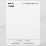 Custom Business Letterhead Your Logo Address Info<br><div class="desc">Custom Colours and Font - Your Business Letterhead with Logo - Add Your Business Name - Company / Address - Contact Information / Logo - Image or QR Code - Photo - Resize and move or remove and add elements - image / text with Customization tool. Choose colours / font...</div>