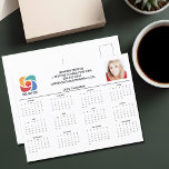 Custom Business Logo 2025 Company Calendar Postcard<br><div class="desc">This modern business calendar postcard is custom made with your professional company name under the the agent name in chic typography. This minimalist black and white calendar features your logo and personalized photo. Contemporary marketing tools for a corporation in 2025. The weeks start with Sunday.</div>