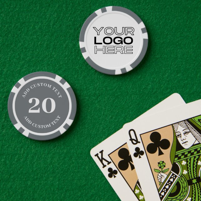 Custom Business Logo 20 Value Game Poker Chips (Poker Table (Double))