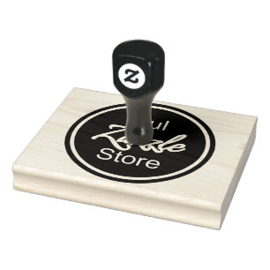 Custom Business Logo 4.0" x 5.0" Wood Art Stamp