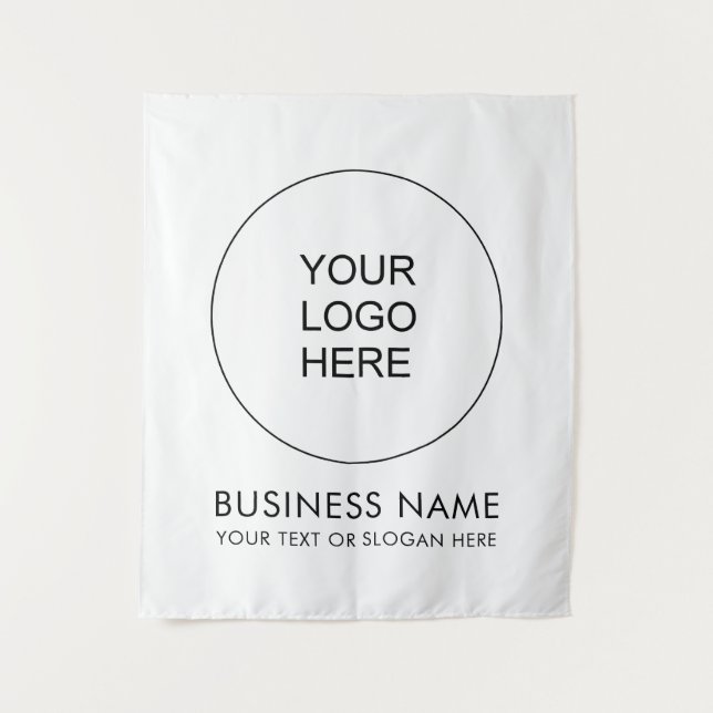 Custom Business Logo Add Text Backdrop Template Tapestry (Front)