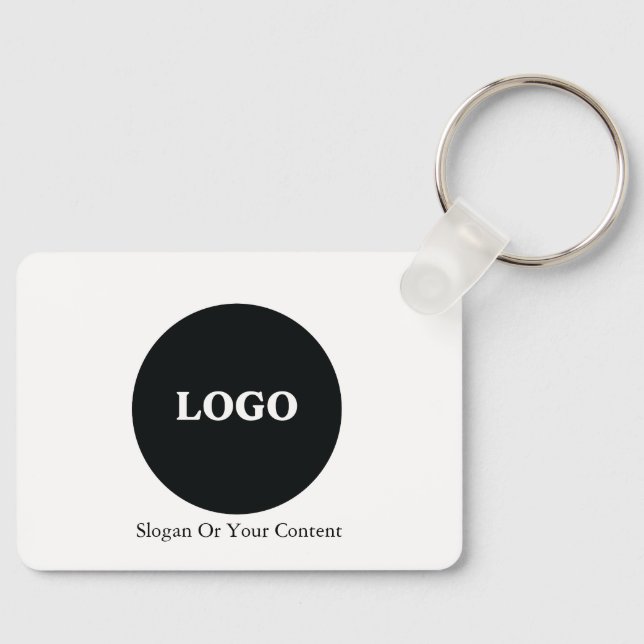 Custom Business Logo – Add Your Logo &Slogan  Keychain (Front)