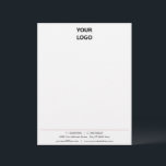 Custom Business Logo Address Company Letterhead<br><div class="desc">Custom Colours and Font - Your Business Office Letterhead with Logo Address and Contact Information - Add Your Logo - Image  / Address and Contact info - with Customization Tool ! Choose colours / font / size. Good Luck - Be Happy :)</div>