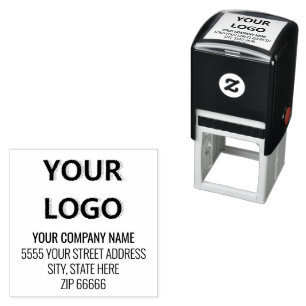 Custom Business Logo Address Name Company Stamp