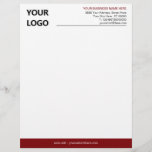 Custom Business Logo Address Personalized Modern Letterhead<br><div class="desc">Custom Simple Personalized Modern Business Office Letterhead with Logo - Add Your Logo - Image / Business Name - Company / Address - Contact Information - Resize and move or remove and add elements / image with customization tool. Good Luck - Be Happy :)</div>