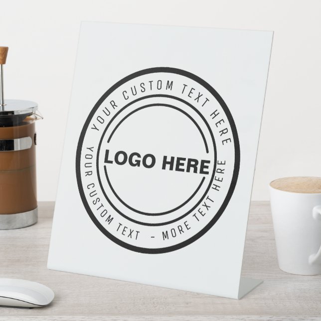 custom business logo advertising pedestal sign (In SItu)