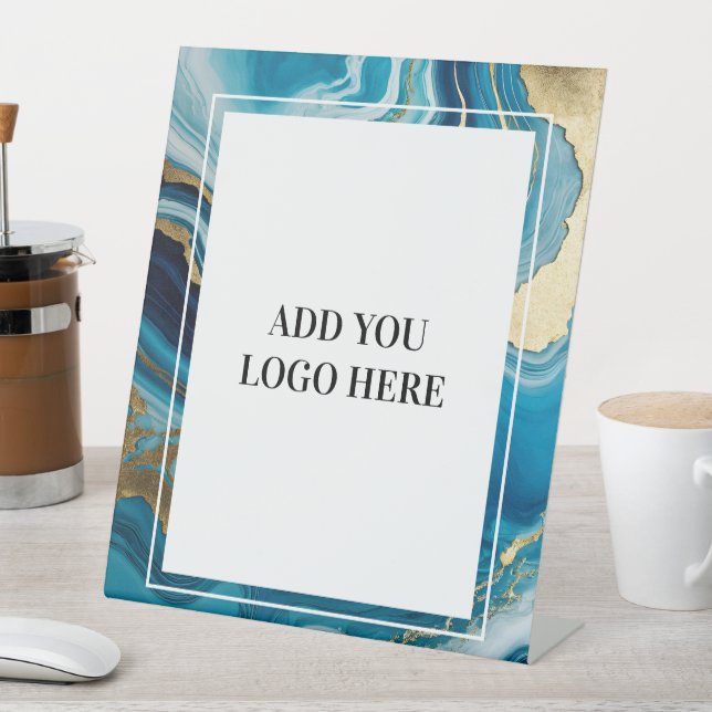 custom business logo advertising pedestal sign (In SItu)