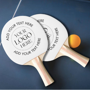 Custom Business Logo and Circle Texts Promotional Ping Pong Paddle