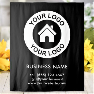 Custom Business Logo And Colour Backdrop Tapestry
