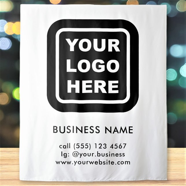 Custom Business Logo And Colour Backdrop Tapestry (Creator Uploaded)