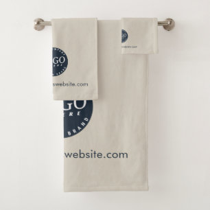Custom Business Logo and Company Website  Bath Towel Set